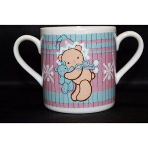1985 Baby’s First Christmas - Bear in Bonnet 2-handled Porcelain Cup Keepsake